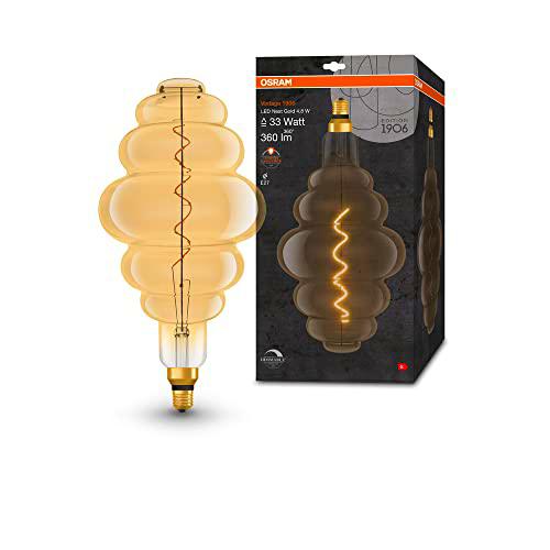OSRAM Lámpara LED Vintage 1906 dorada, 4,8 W, 360 lm