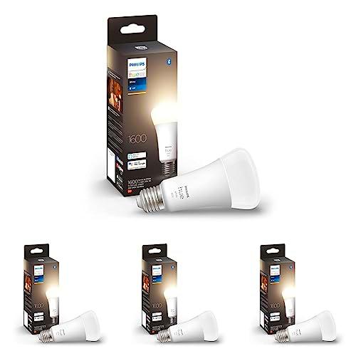 Philips Hue - Bombilla LED Inteligente, A60 E27, Luz Blanca Cálida Regulable, 9.5W (Eq