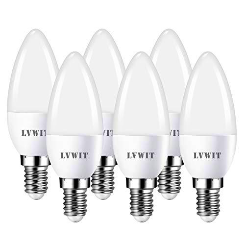 LVWIT Bombillas LED Vela E14 (Casquillo Fino) - 4.5W equivalente a 40W