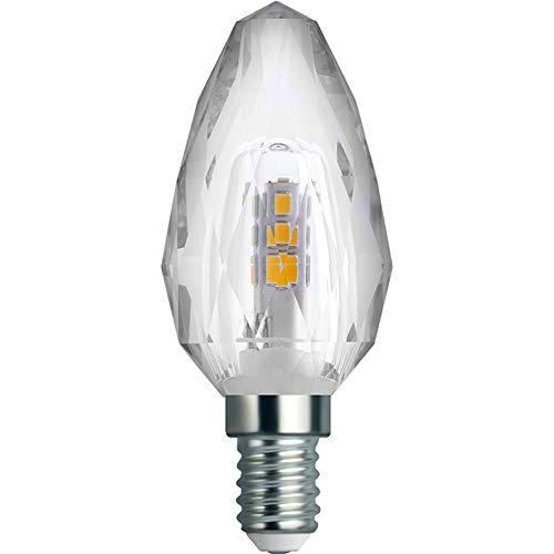 DEBFLEX Bombilla LED | Bombilla de bajo consumo | Bombilla con casquillo | Bombilla de llama | Equivalente bombilla halógena | Bombilla C37 Cristal Smd Vidrio Transparente E14 3,5 W 4000 K 300 Lm