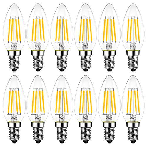 LVWIT Bombillas Vela de Filamento LED E14-4W Equivalente a 40W