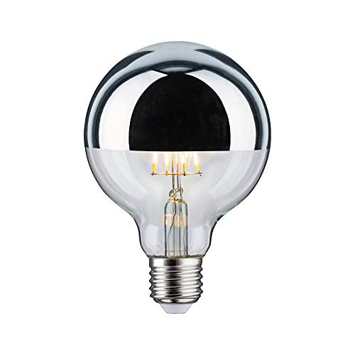 Paulmann 28673 lámpara LED filamento G95 7 vatios Bombilla cúpula Espejo Plata 2700 K Blanco cálido Regulable E27