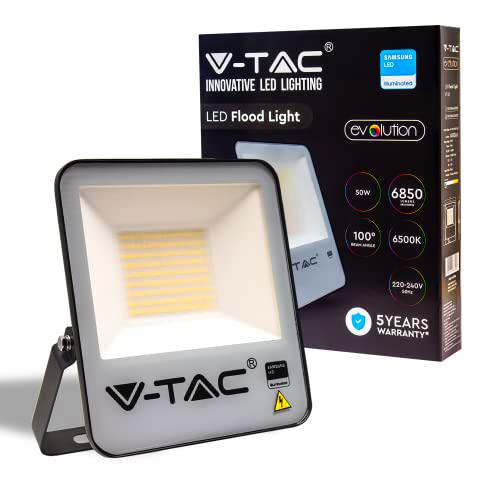 Proyector LED SMD Chip Samsung 50 W 137 Lm/W Color Negro 6500K IP65