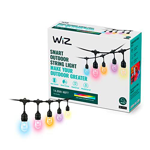 WiZ-Guirnalda Bombillas Led Inteligentes,luz Blanca y16 Millones de colores15my12 Bombillas,WiFi,Compatible con Matter,con tecnología SpaceSense ycompatible con Alexa y Google Home,clasificación IP65