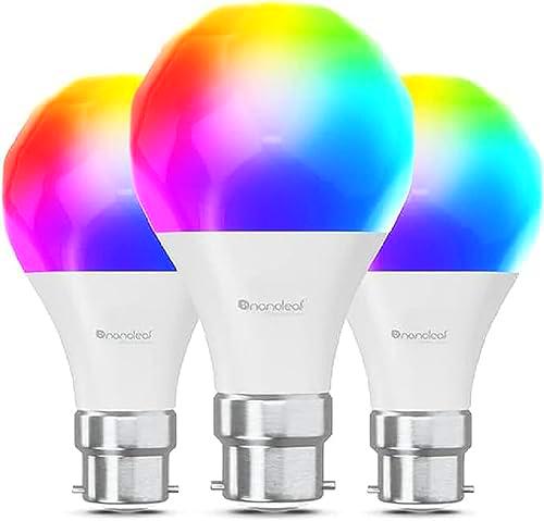 Nanoleaf Matter Essentials 3 Bombillas LED B22 RGBW Inteligentes y Regulables