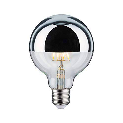 Paulmann x 28672 lámpara LED filamento G95 5 vatios Bombilla cúpula Espejo Plata 2700 K Blanco cálido E27