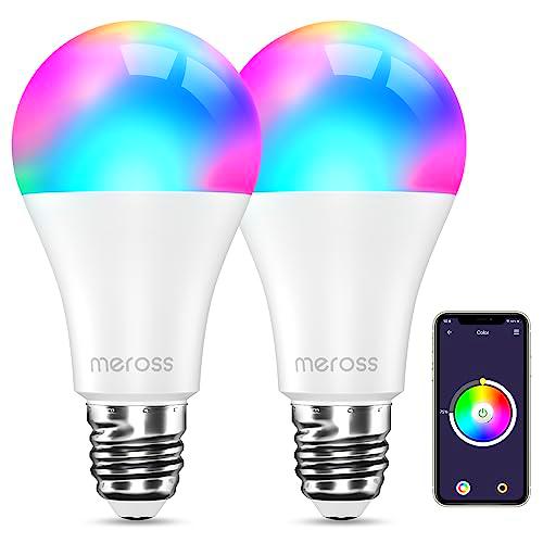 meross Bombilla Inteligente Alexa, Bombilla LED WiFI Multicolor RGBWW