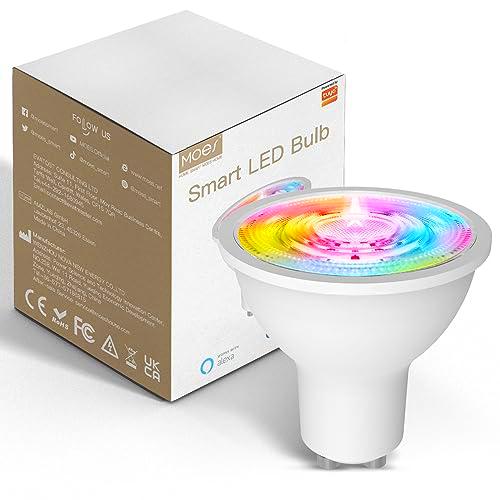 MOES ZigBee LED Smart Bombilla GU10 RGB, 5W, blanco frío regulable y de colores