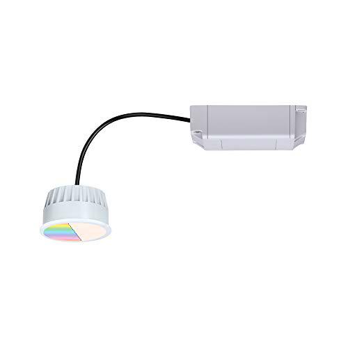 Paulmann 93075 Módulo de luz LED empotrable Smart Home Zigbee RGBW 400 lm 51 mm redondo i1 x 5,2 W regulable plástico satinado 2700 K Coin