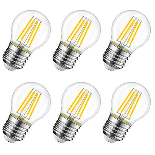 LVWIT 6 Unidades E27 Bombillas Golf G45 Filamento LED Retro Vintage