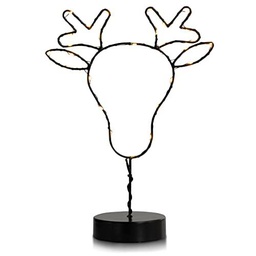 DecoKing Luna Reindeer - Lámpara LED decorativa de Navidad