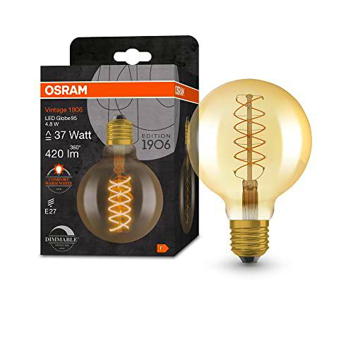 OSRAM Lámpara LED Vintage 1906 dorada, 4,8 W, 420 lm