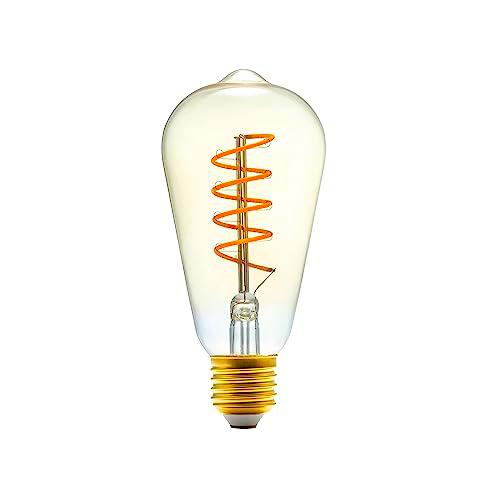 Amazon Basics Bombilla LED vintage E27 de, ST64, 4 W (equivalente a 25 W)