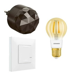 Legrand 199209 - Starter Pack Valena Next con Netatmo: 1 Gateway enchufable + 1 Comandos Inalámbricos de iluminación + 1 Bombilla Inteligente E27 Vintage/Blanco