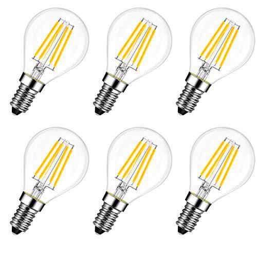 LVWIT 6 Unidades E14 Bombillas Golf P45 Filamento LED Retro Vintage