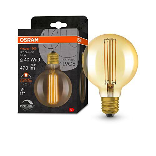 OSRAM Lámpara LED Vintage 1906 dorada, 5,8 W, 470 lm