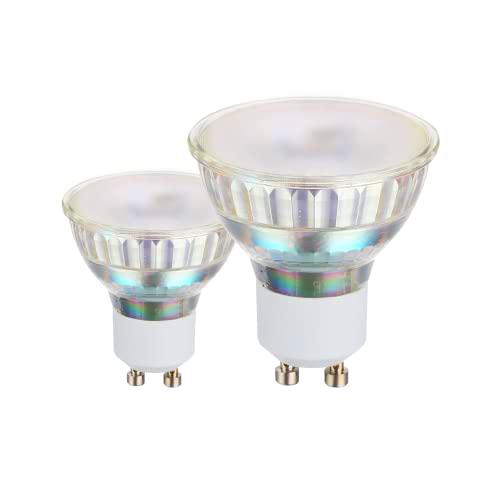 EGLO Juego de 2 lámparas GU10, 2 focos LED, luz reflectora de 4,8 vatios cada una (corresponde a 35 vatios)