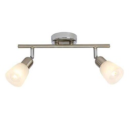 Brilliant lámpara Bethany LED spot tube 2-lámpara iron/chrome/white-alabaster | 2x LED-D45