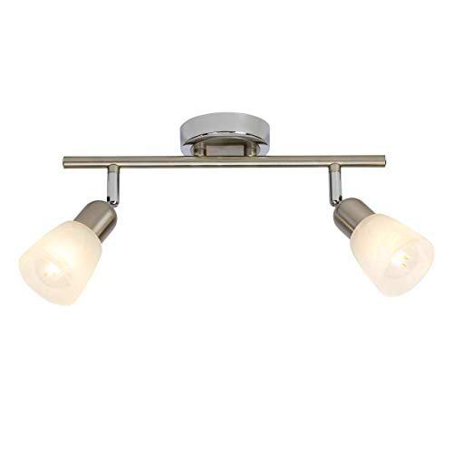 Brilliant lámpara Bethany LED spot tube 2-lámpara iron/chrome/white-alabaster | 2x LED-D45