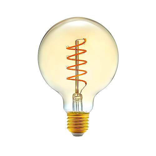 Amazon Basics Bombilla LED vintage E27 de, G93, 4 W (equivalente a 25 W)