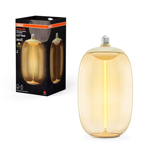OSRAM Vintage 1906 Big Elipse Oval, lámpara LED decorativa con cristal color ámbar