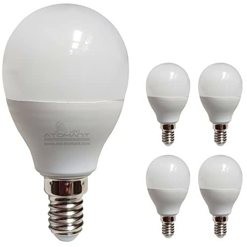 LED ATOMANT Pack 5x Bombilla LED E14 G45 9W. Color Blanco Neutro (4500K)