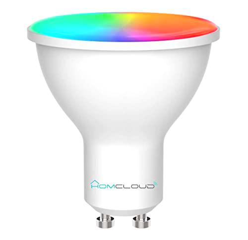 Homcloud - Bombilla Gu10 Wi-Fi Multicolor LED RGB + Blanco cálido