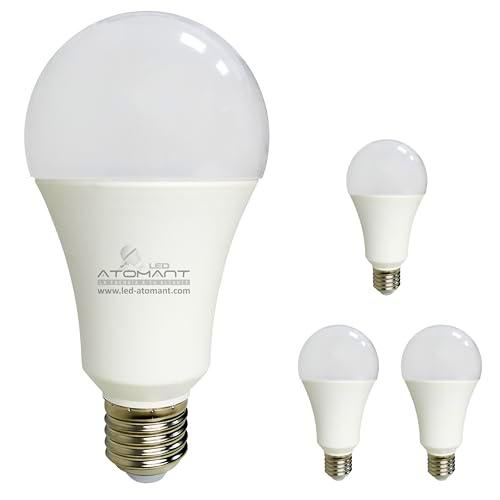 LED ATOMANT Pack 4x Bombilla E27 A70 20W, Color Blanco Neutro (4500K)