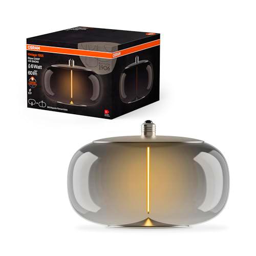 OSRAM Vintage 1906 Big Elipse, lámpara LED decorativa con cristal color humo