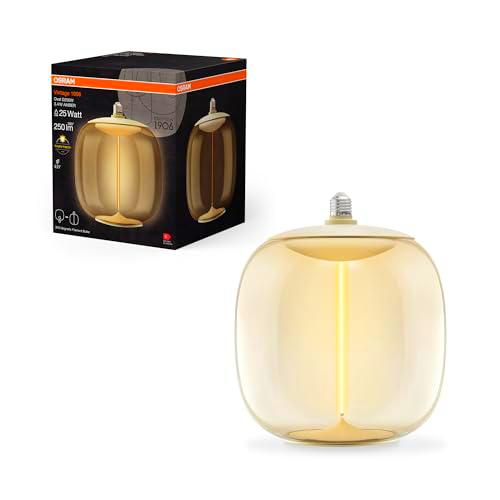 OSRAM Vintage 1906 Big Oval, lámpara LED decorativa con cristal color ámbar