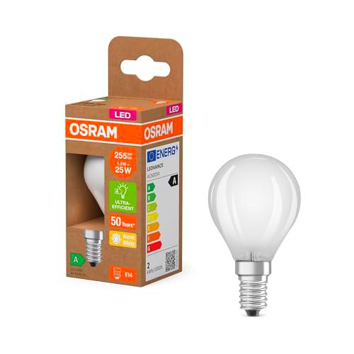 OSRAM en forma clásica de mini bola, con filamento LED decorativo en diseño esmerilado