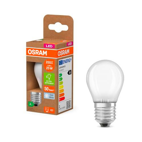 OSRAM en forma clásica de mini bola, con filamento LED decorativo en diseño esmerilado
