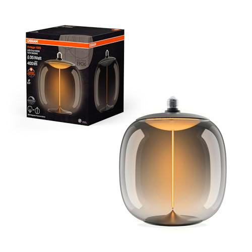 OSRAM Vintage 1906 Big Oval es una lámpara decorativa regulable fabricada en plástico con tecnología de imán de filamento LED