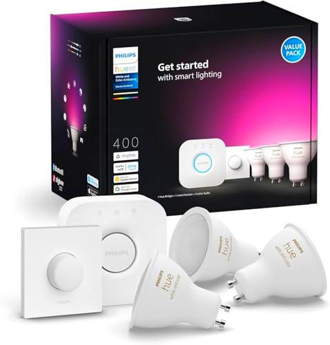 Philips Hue - Bombilla Inteligente, GU10, Luz Blanca y de Colores