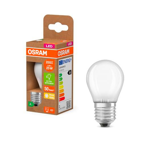 OSRAM en forma clásica de mini bola, con filamento LED decorativo en diseño esmerilado