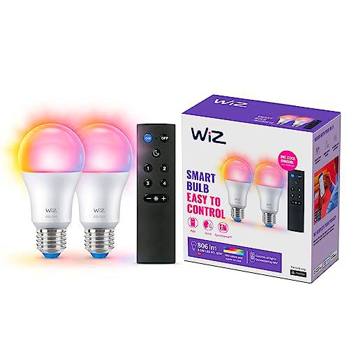 WiZ Pack de 2 bombillas con mando a distancia - Luz de color y blanca