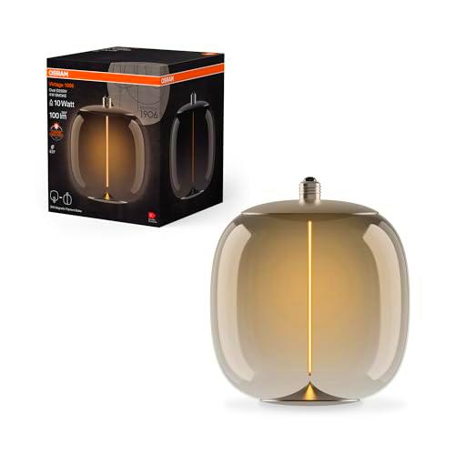 OSRAM Vintage 1906 Big Oval, lámpara LED decorativa con cristal color humo