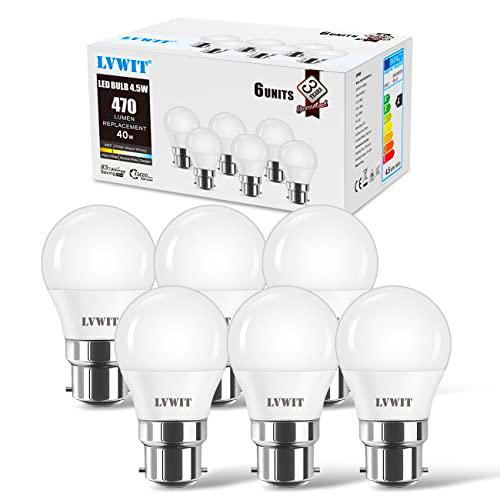 LVWIT Bombillas LED Golf B22, No-regulable - Pack de 6 unidades.