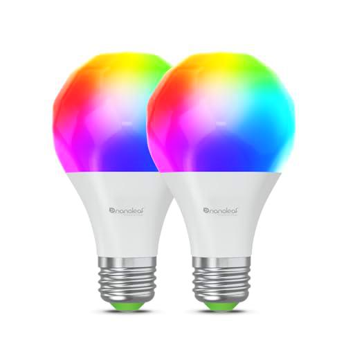 Nanoleaf Bombillas LED inteligentes E27, luces WiFi RGB con cambio de color