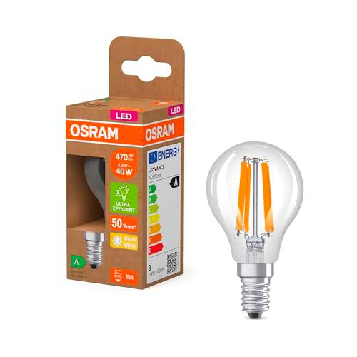 OSRAM Energy Class con forma clásica de mini bola, 2,2 W / 470 lm