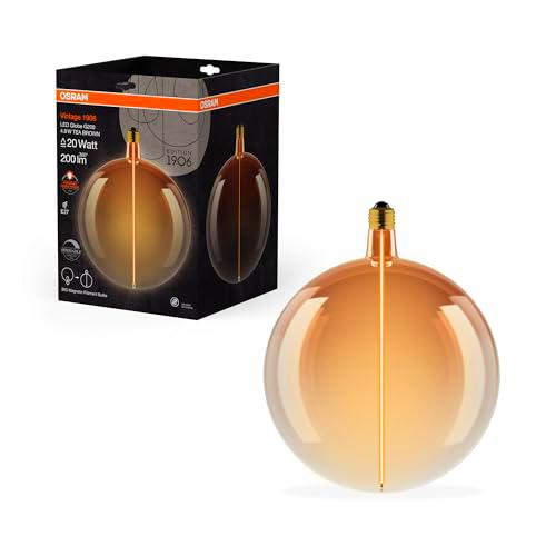OSRAM Vintage 1906 Big Globe es una lámpara decorativa regulable con tecnología de imán de filamento LED