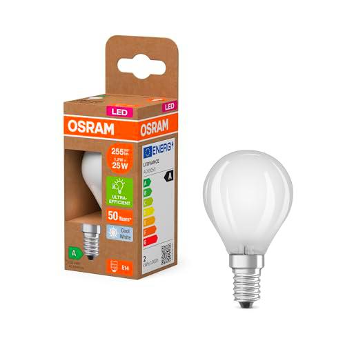 OSRAM en forma clásica de mini bola, con filamento LED decorativo en diseño esmerilado