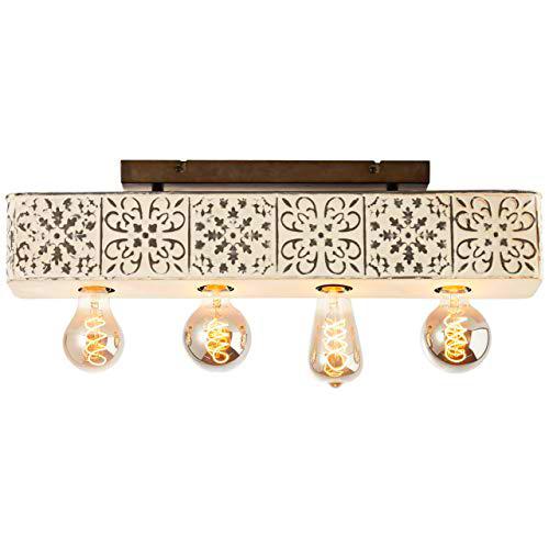 BRILLIANT Vagos plafón 4 llamas blanco/negro luces interiores