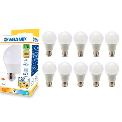 Velamp Bombilla LED, estándar A60, casquillo E27, 12W (1055 lúmenes equivalentes a 75W)