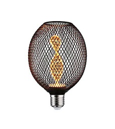 Paulmann 29086 Globo LED Metallic Glow Edition estándar 230V E27 hélice 3,5W 110lm 110mm negro metal 1800K