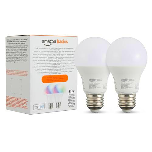 Amazon Basics Smart A60 Bombilla led multicolor, casquillo E27