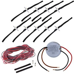 Juntas Cruz 9 unidades Blanco Cálido; 9 x azulejos LED Luz para juntas Incluye Fuente de alimentación