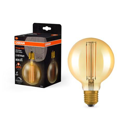OSRAM Lámpara LED Vintage 1906 dorada, 8,8 W, 806 lm