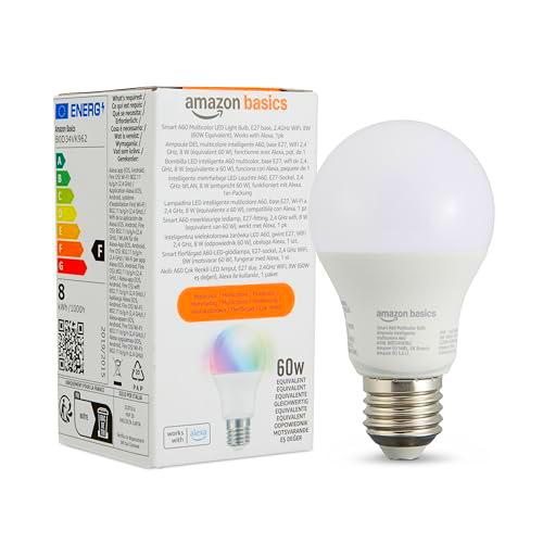 Amazon Basics Smart A60 Bombilla led multicolor, casquillo E27