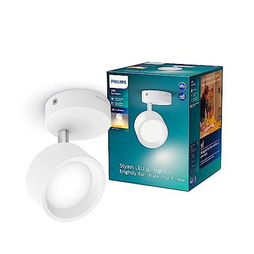 Philips Foco de Iluminación Bracia, 5.5W, 550 lm, Luz Blanca Cálida 2700k, Blanco